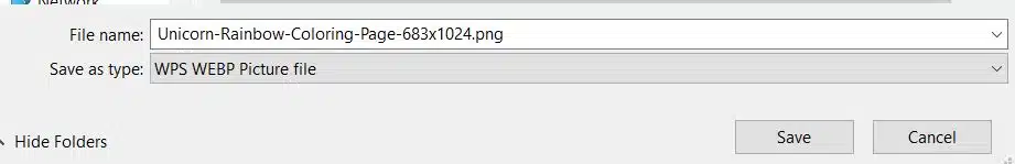 A Screenshot of Unicorn Coloring Page on Desktop