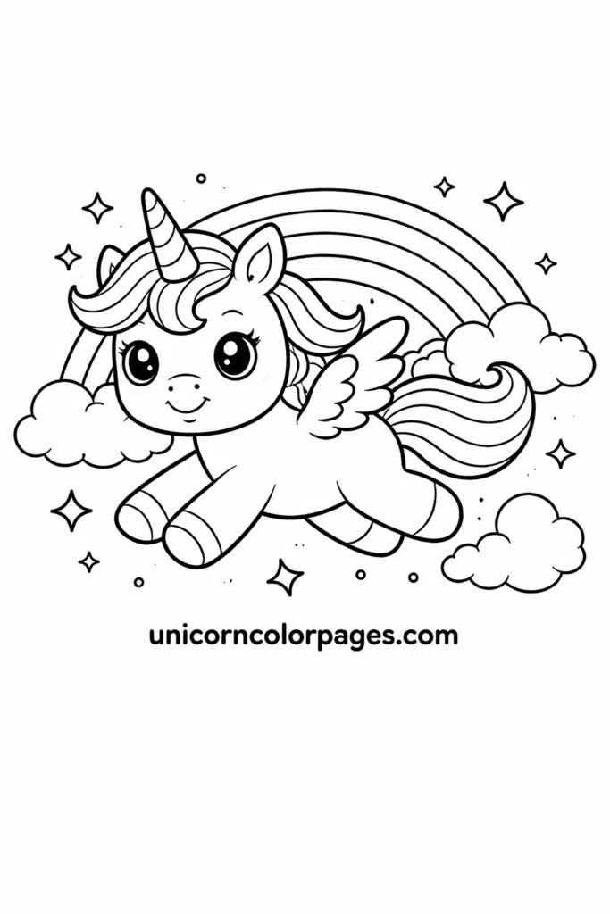 cute unicorn coloring page simple printable easy unicorn outline for kids coloring