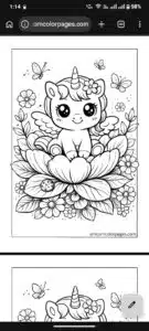 A Screenshot of Unicorn Coloring Pages Website