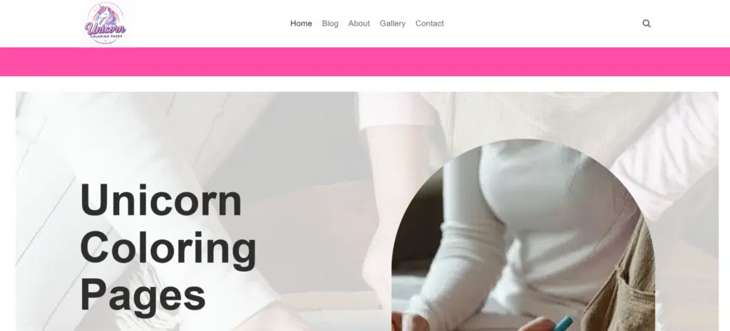 A Screenshot of Unicorn Coloring Pages Website
