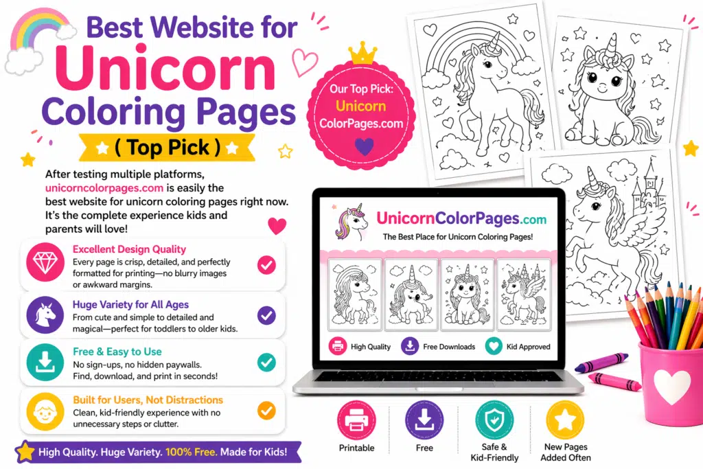 Best website for unicorn coloring pages free printable unicorncolorpages.com top pick for kids coloring sheets